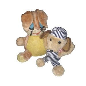 Lot of 2 Vintage Stuffed Toys Collectibles Knickerboker & Han-Dee Imports